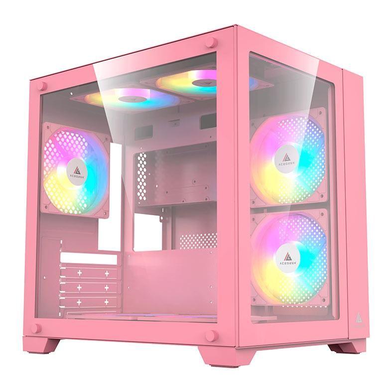 Gabinete Gamer Acegeek Aquarium M345, Mid-Tower, Lateral de Vidro